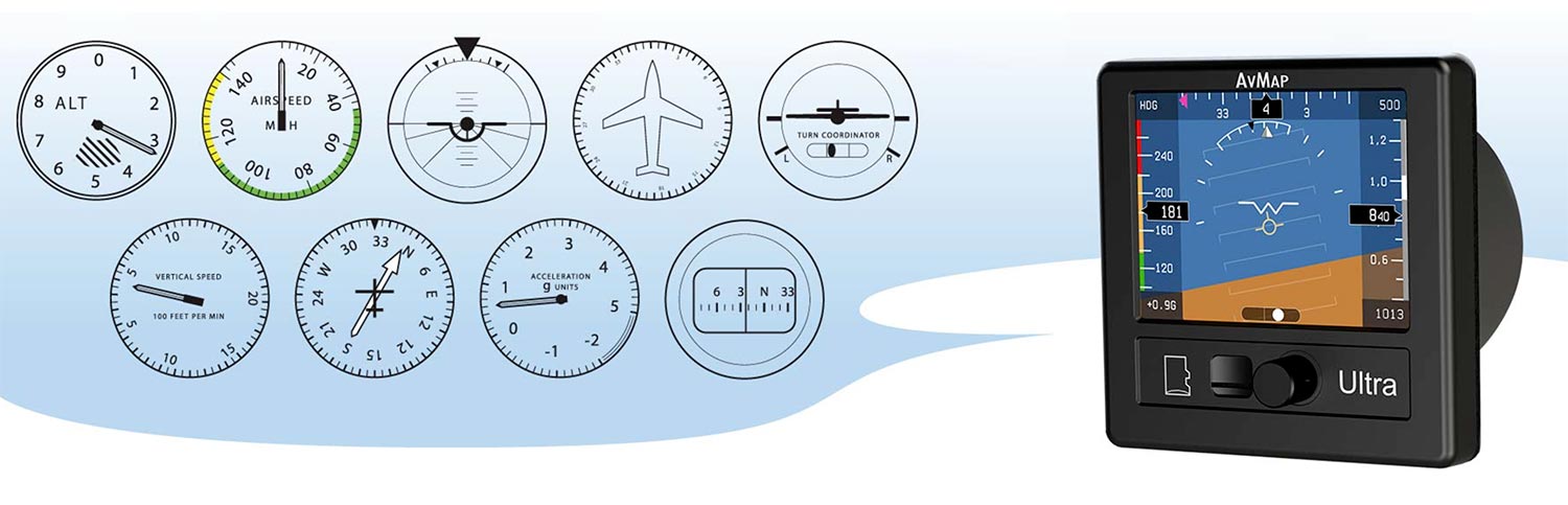 AvMap Ultra EFIS - 9 in 1 instruments