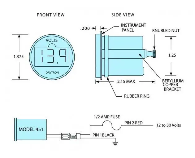 Davtron Model 451 Electrical and Mechanical Diagram